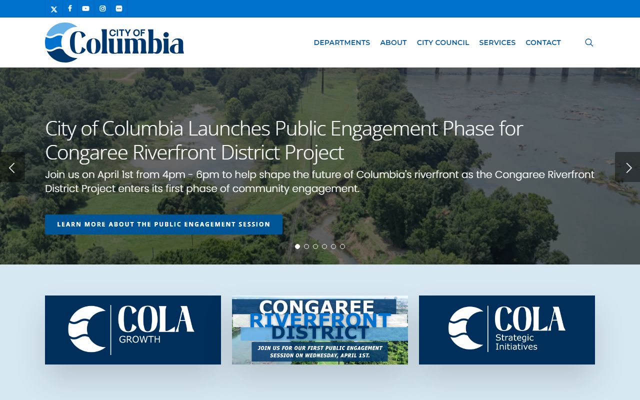 City of Columbia official website with links to public safety and records