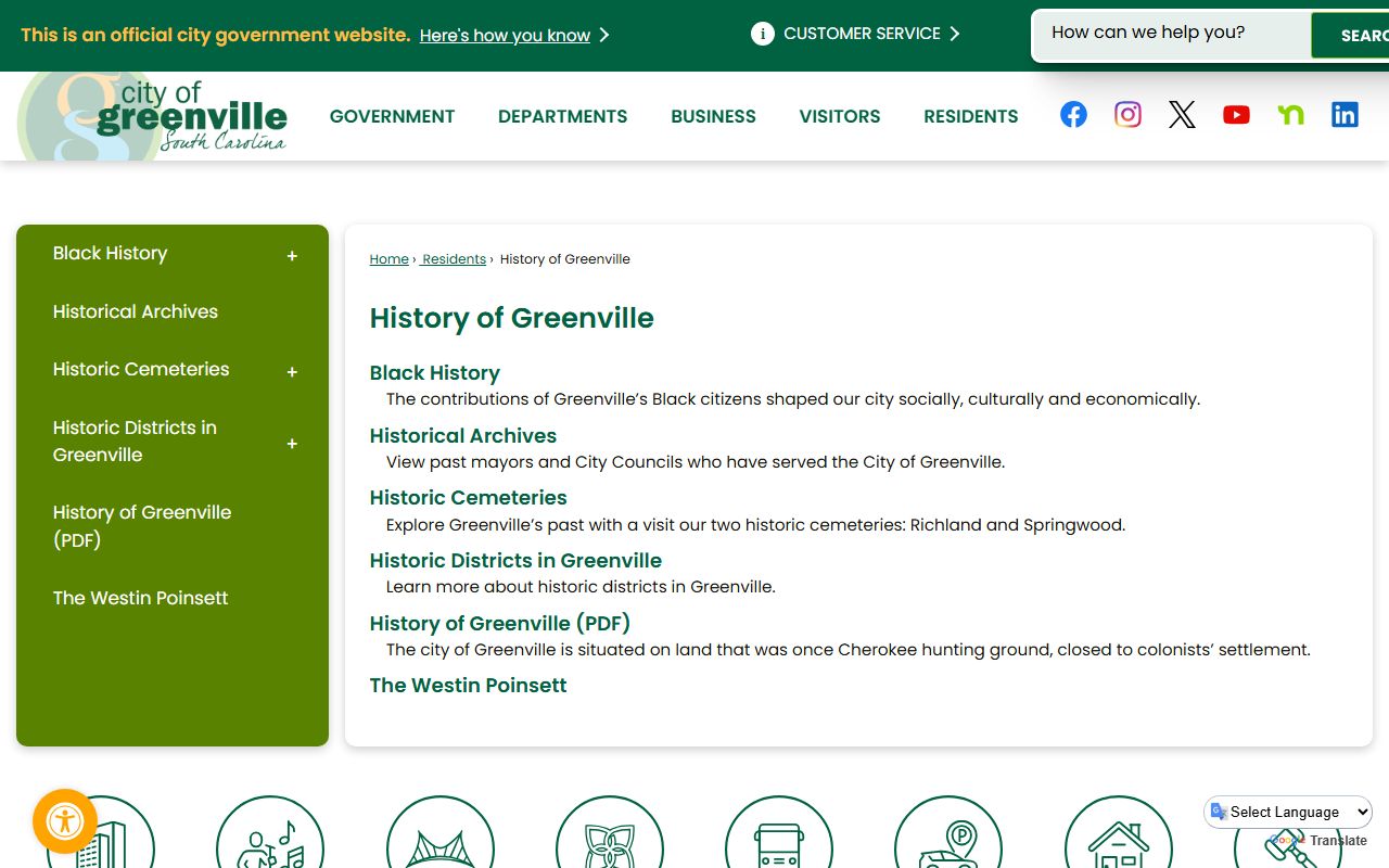 Greenville Municipal Court page for minor offense case information