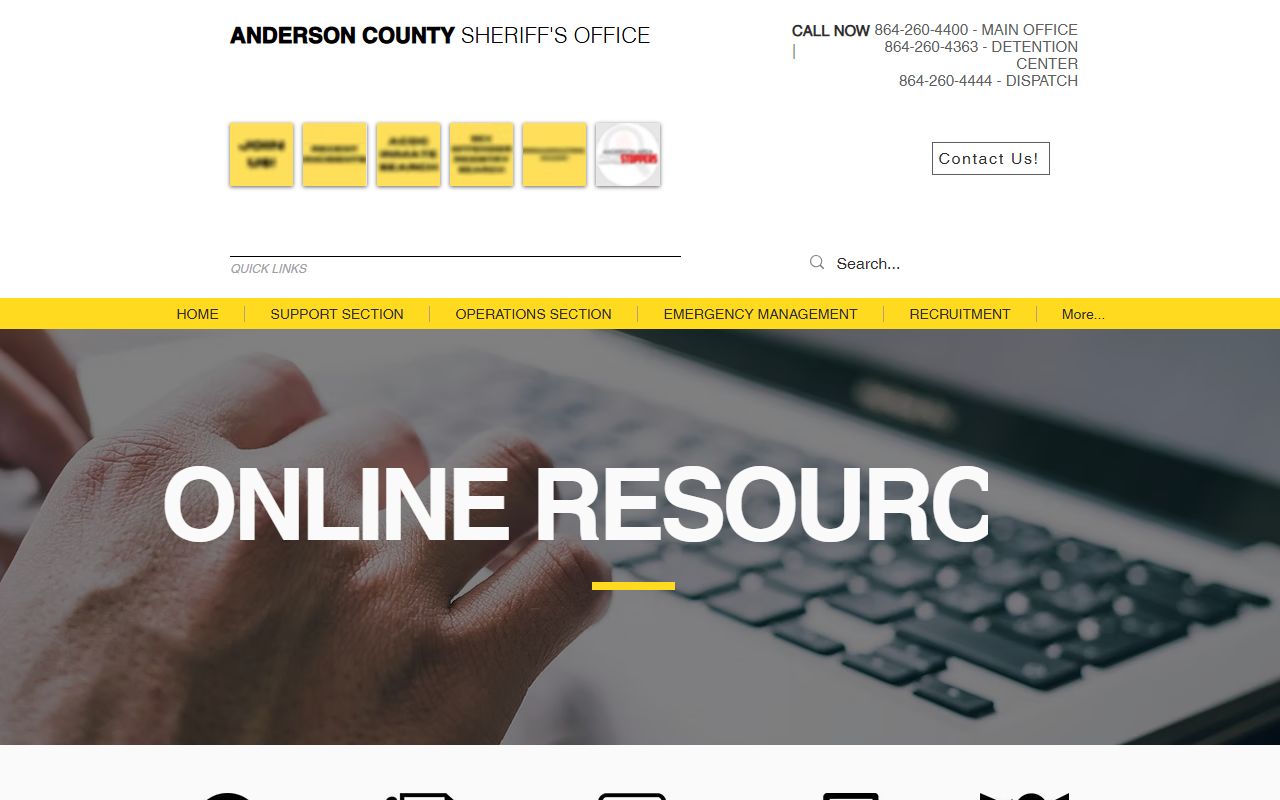 Anderson County MyACSO portal for searching the Anderson jail roster