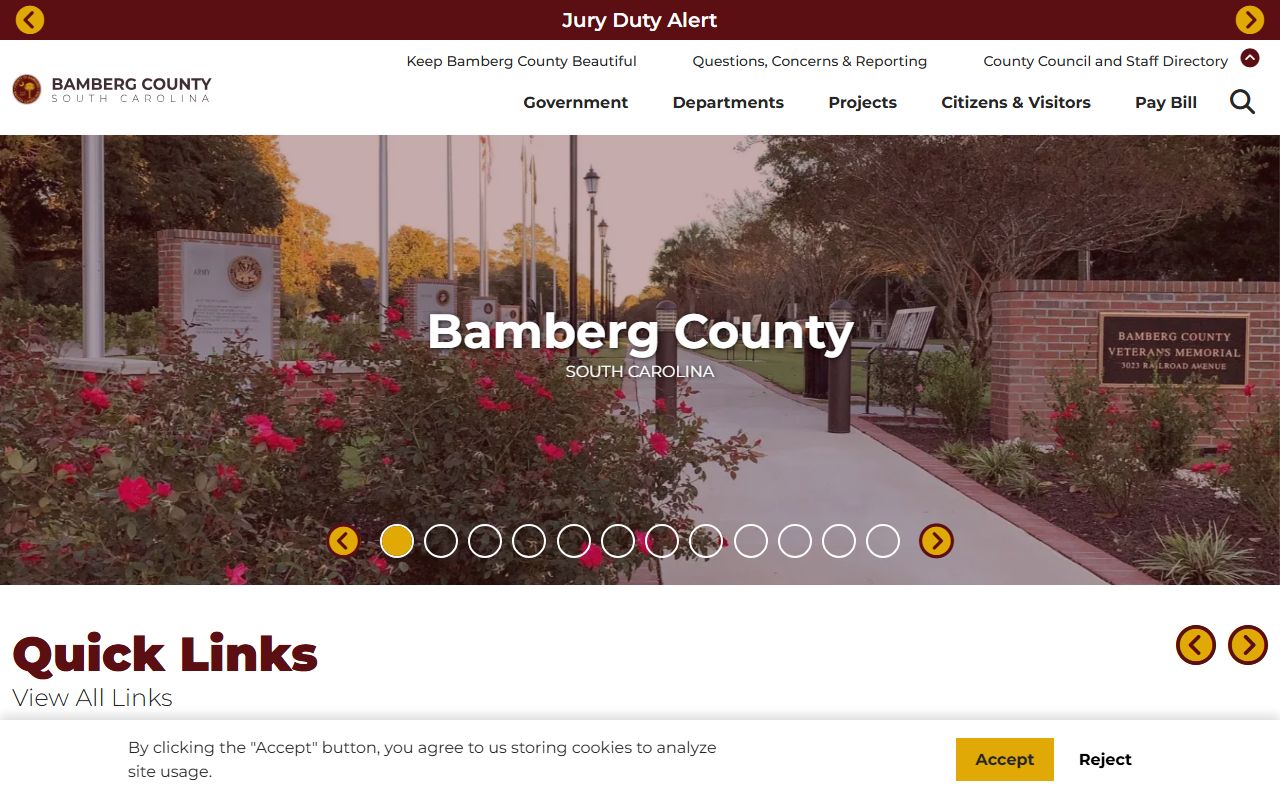 Bamberg County jail roster county government homepage