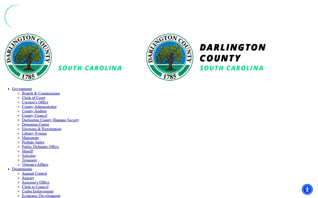Darlington County W. Glenn Campbell Detention Center page with jail roster and booking data