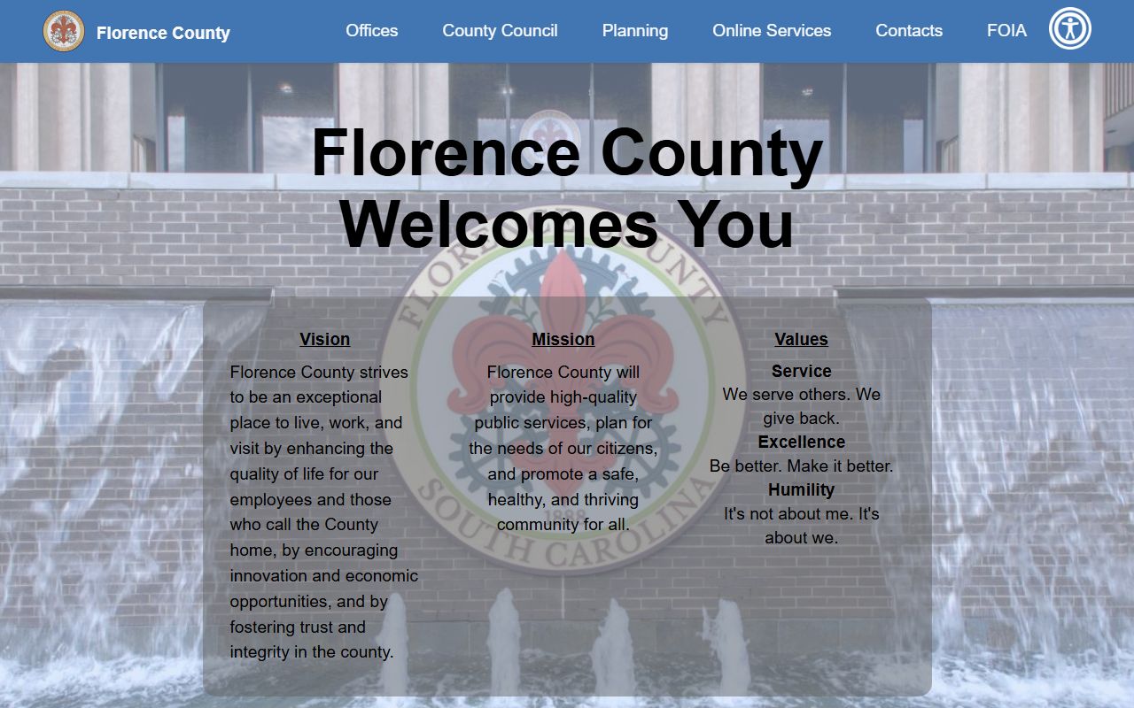 Florence County jail roster county government website