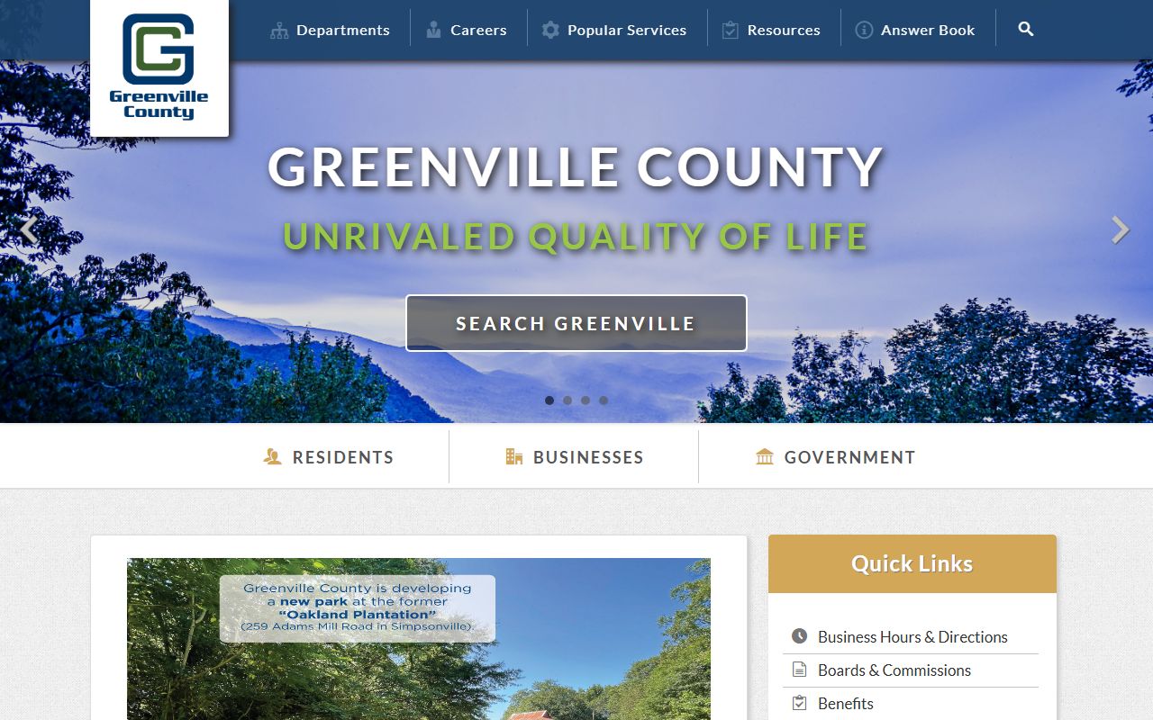 Greenville County jail roster county government website