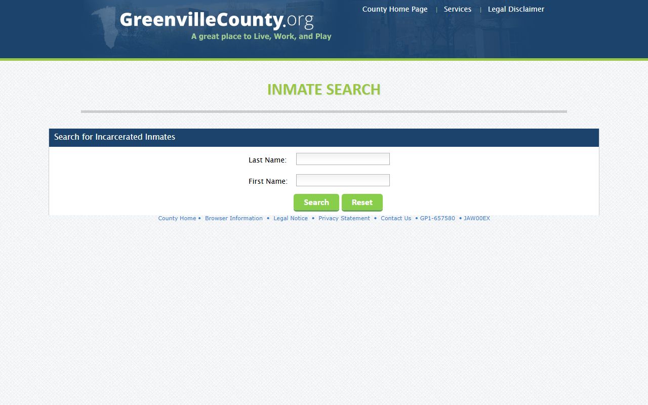 Greenville County jail roster official online inmate search tool