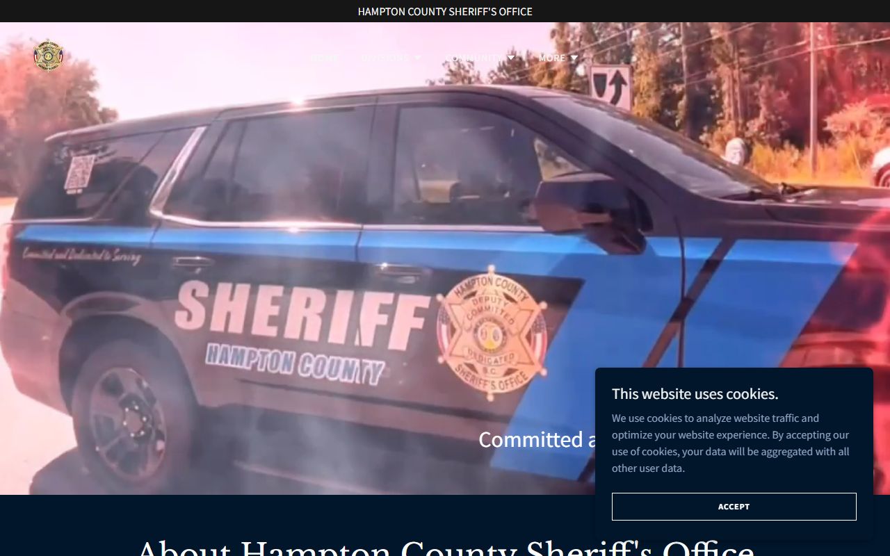 Hampton County Sheriff's Office website for jail roster access