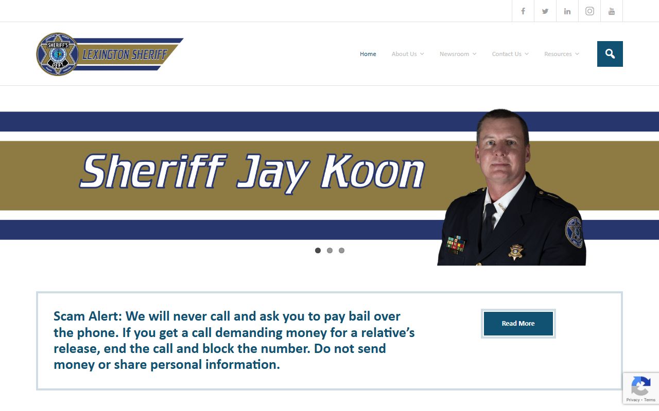 Lexington County Sheriff's Office website for jail roster access