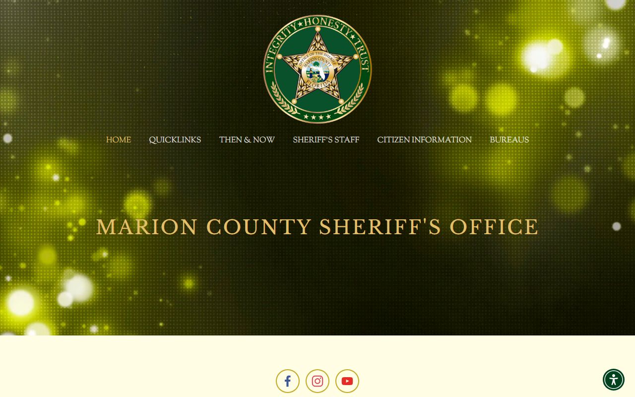 Marion County Sheriff's Office homepage for jail roster access