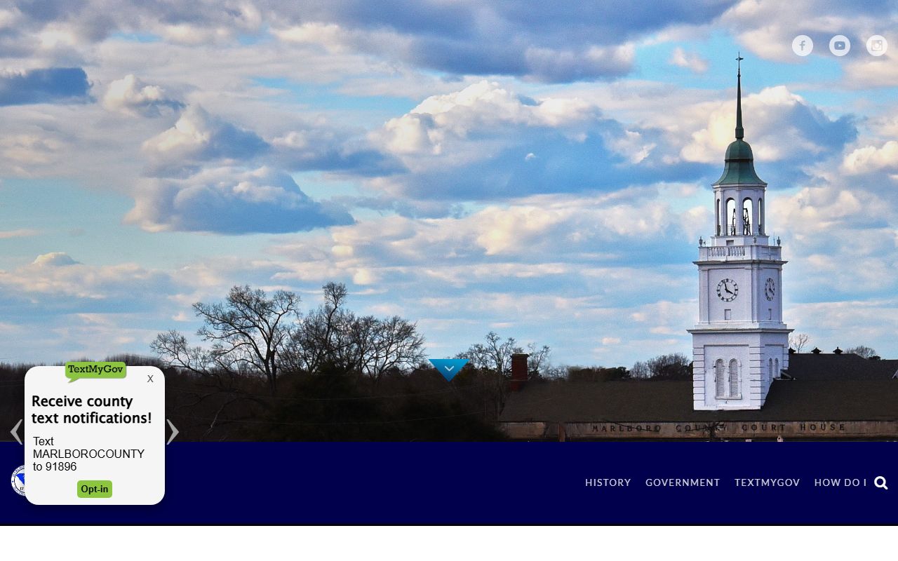 Marlboro County government homepage for jail roster access