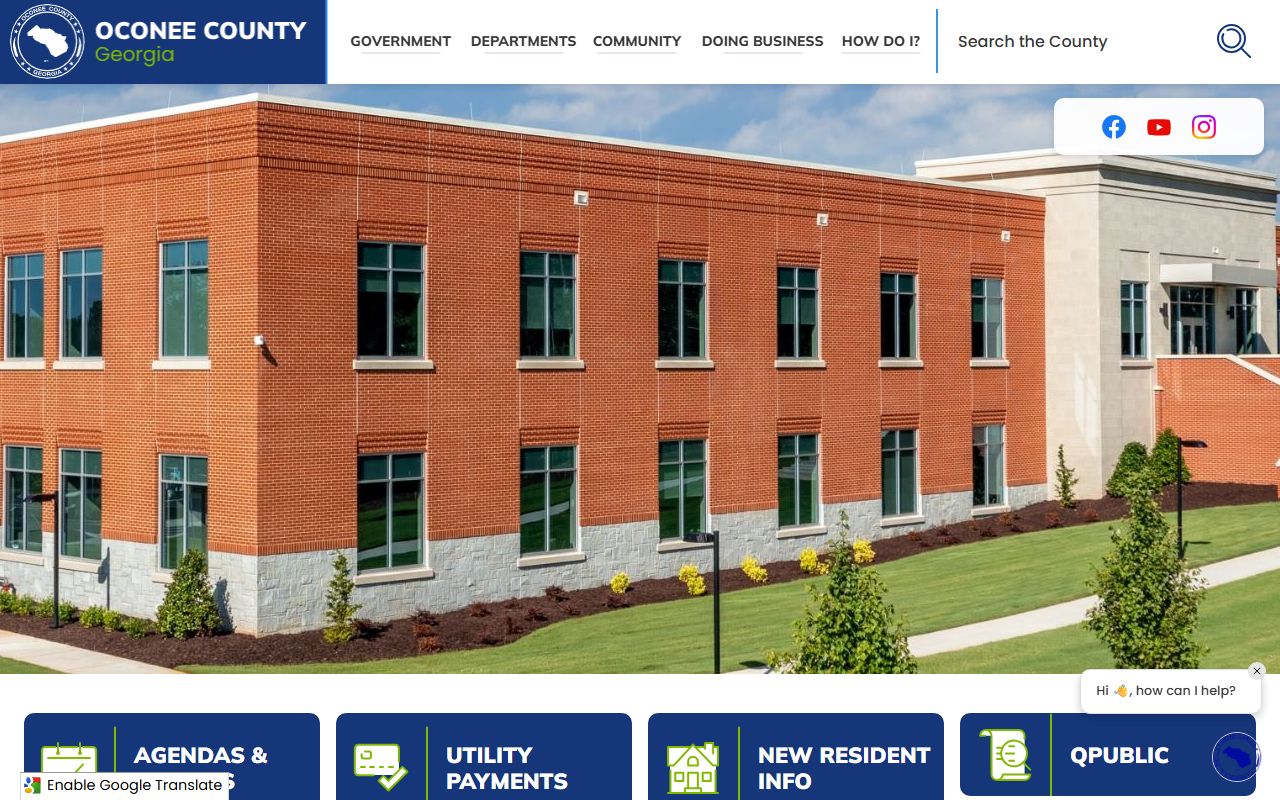 Oconee County government homepage with public records access