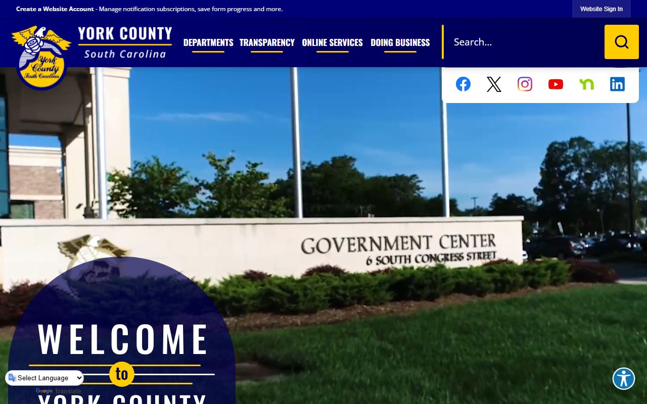 York County government homepage for public records and services